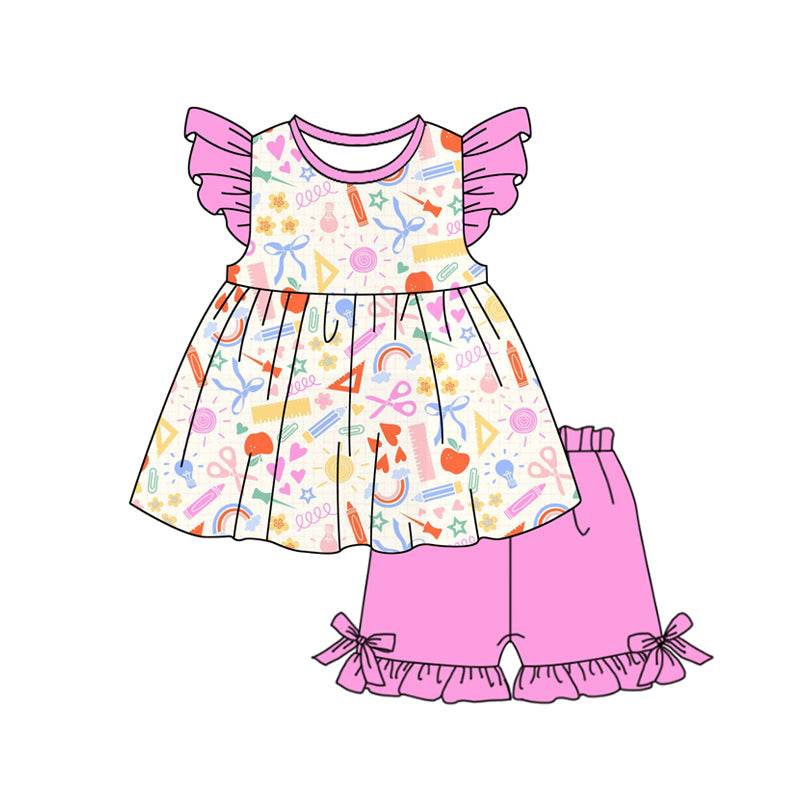 Back to school top matching short girl summer outfit preorder