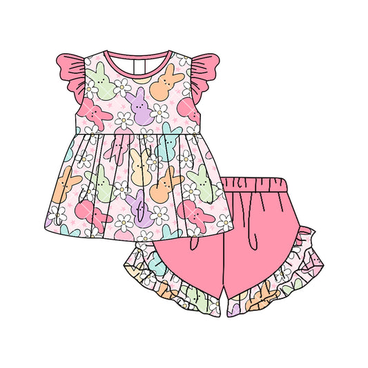 Easter bunny top matching short girl summer outfit preorder
