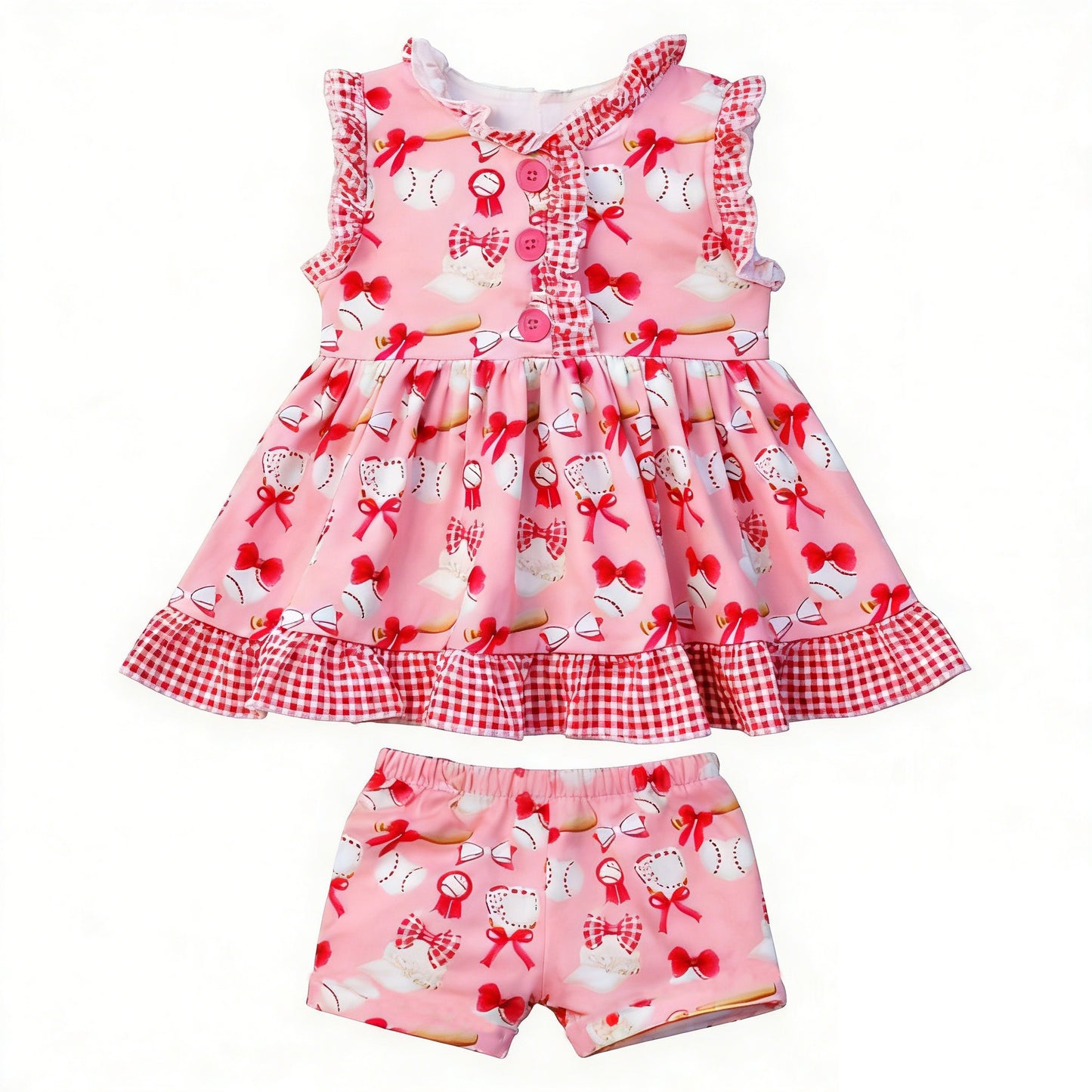 Baseball top matching shorts girls outfit preorder