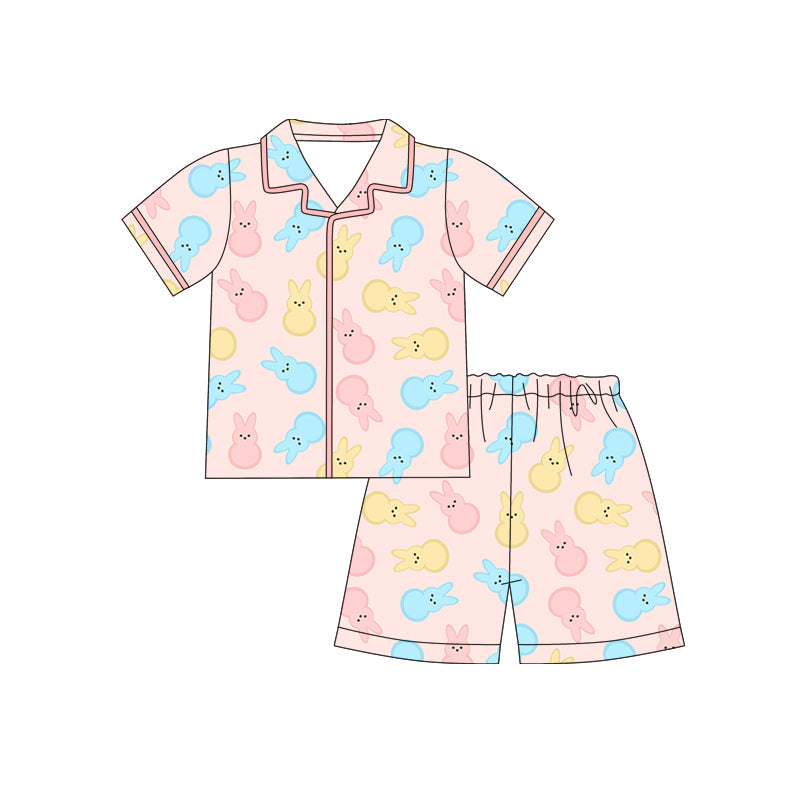Easter bunny top matching shorts girls pajama set outfit preorder