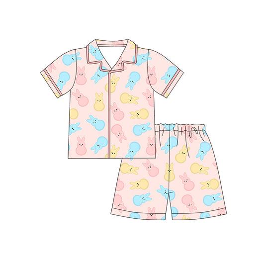 Easter bunny top matching shorts girls pajama set outfit preorder