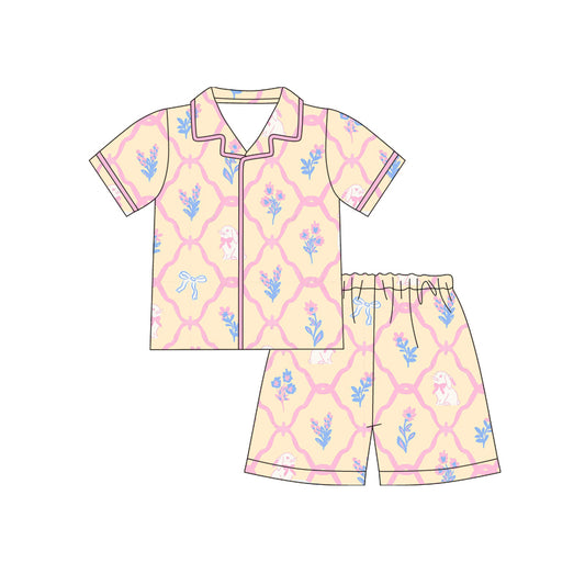 Easter bunny top matching shorts girls pajama set outfit preorder