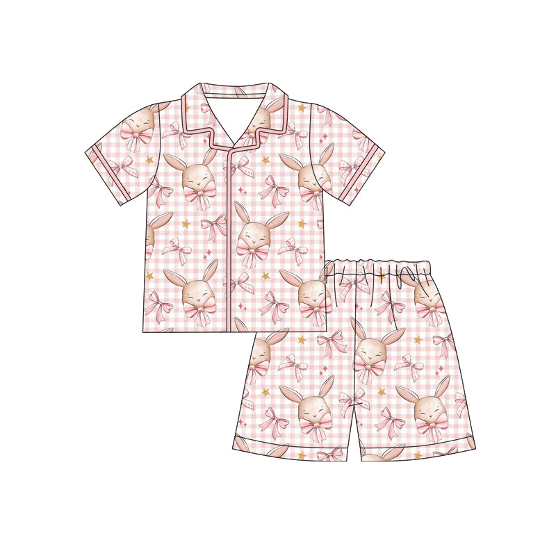 Easter bunny top matching shorts girls pajama set outfit preorder
