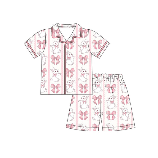 Easter bunny top matching shorts girls pajama set outfit preorder