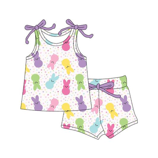 Easter bunny top matching shorts girls outfit preorder