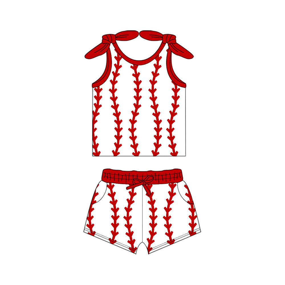 Baseball top matching shorts girls outfit preorder