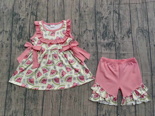 Watermelon top matching shorts girls summer outfit preorder