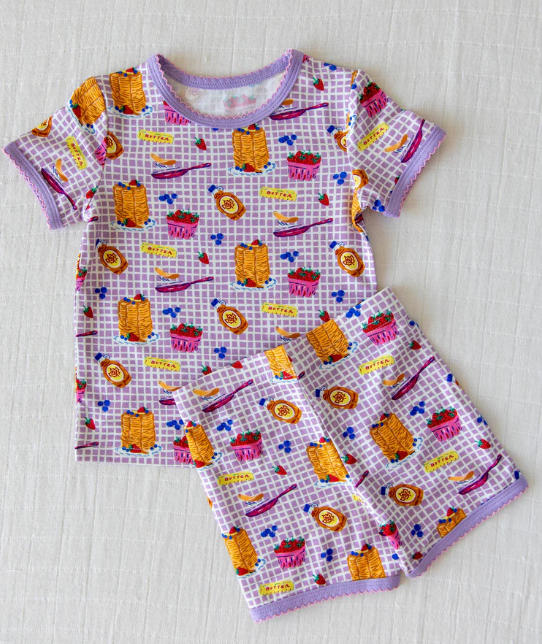 Strawberry top matching shorts girls summer outfit preorder