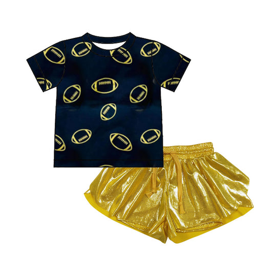 Football top matching leather shorts girl summer outfit preorder