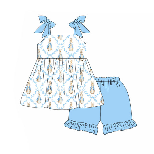 Easter bunny top matching shorts girl summer outfit preorder