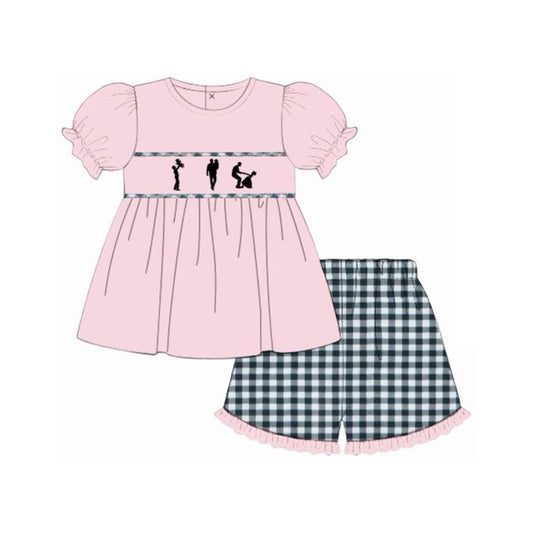 Fathers day top matching shorts girls summer outfit preorder