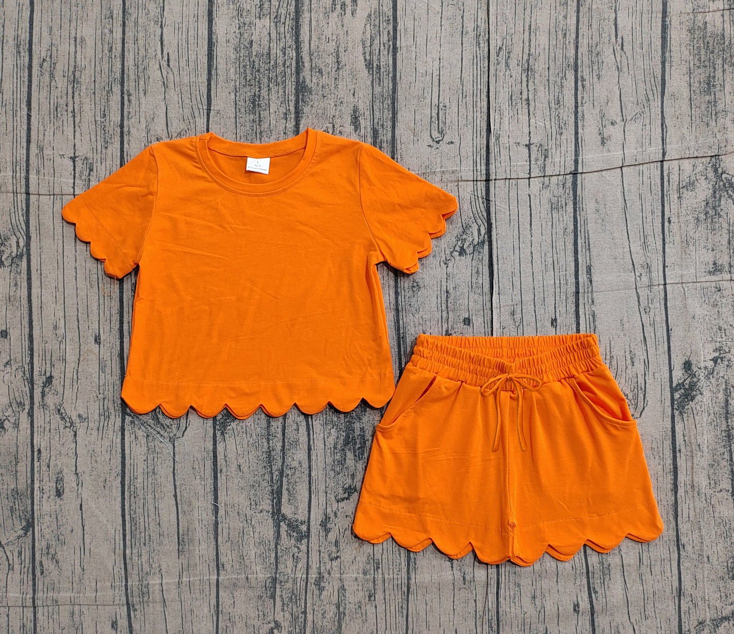 Orange color toddle baby girls summer outfit preorder