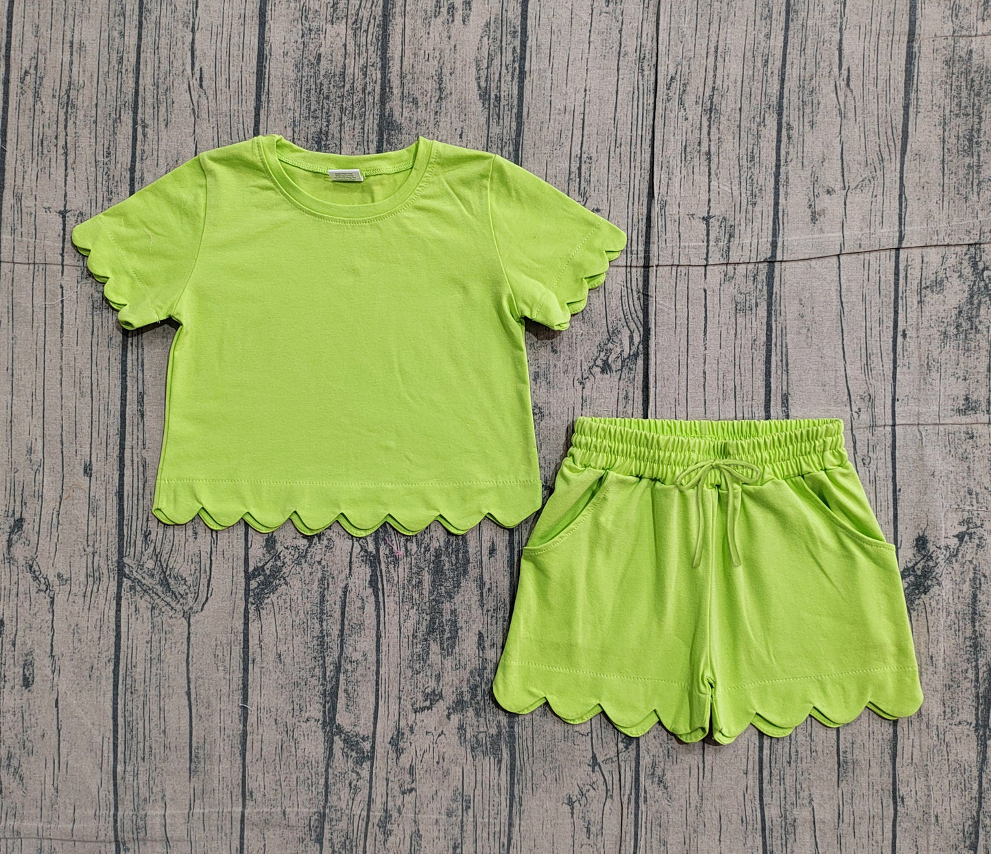 Lime green color toddle baby girls summer outfit preorder