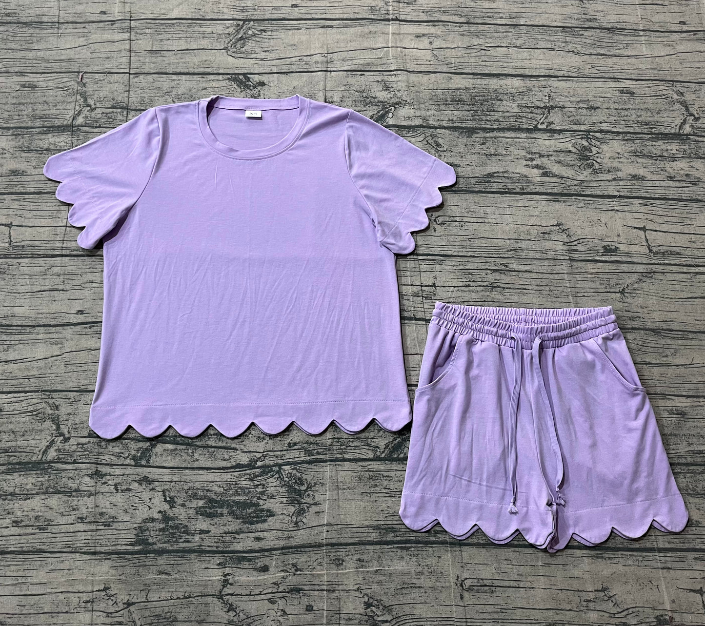 Adult women lavender design short sleeve outfit preorder