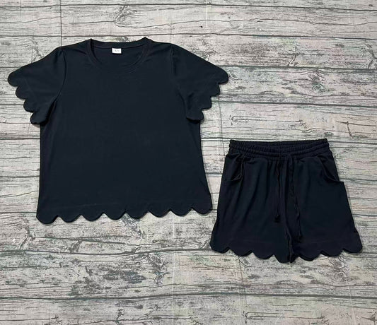 Adult women black design short sleeve outfit preorder