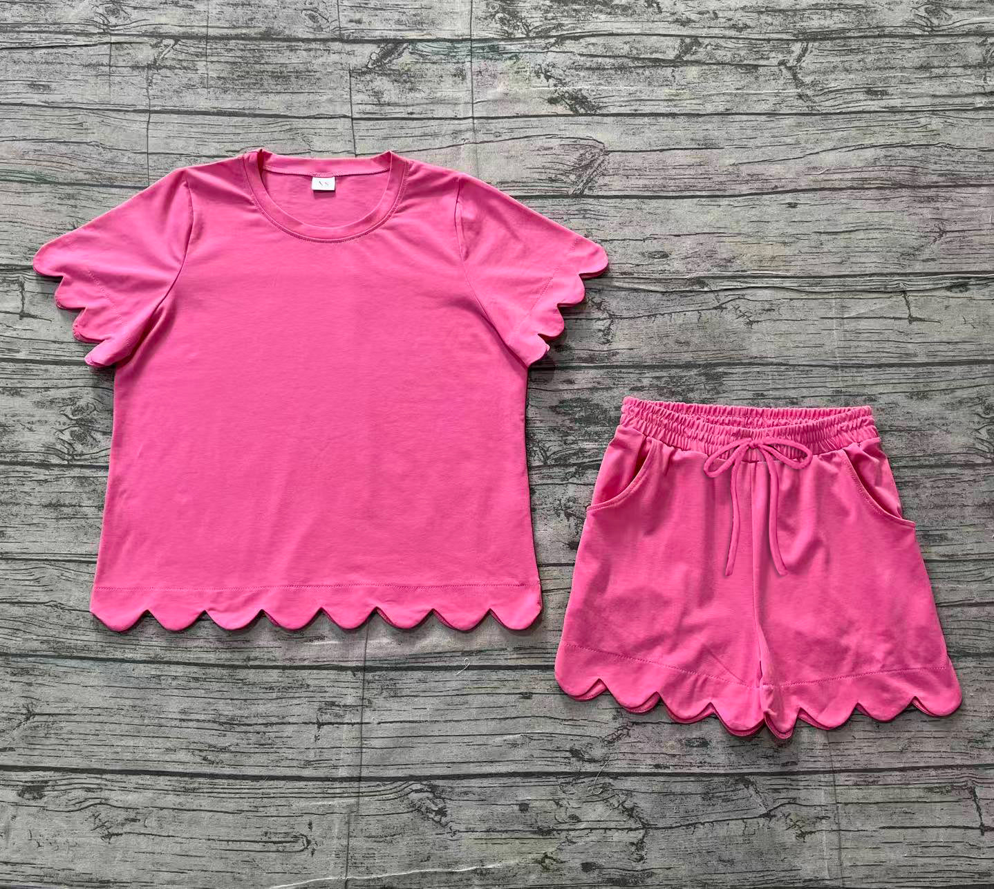 Adult women hot pink design short sleeve outfit preorder