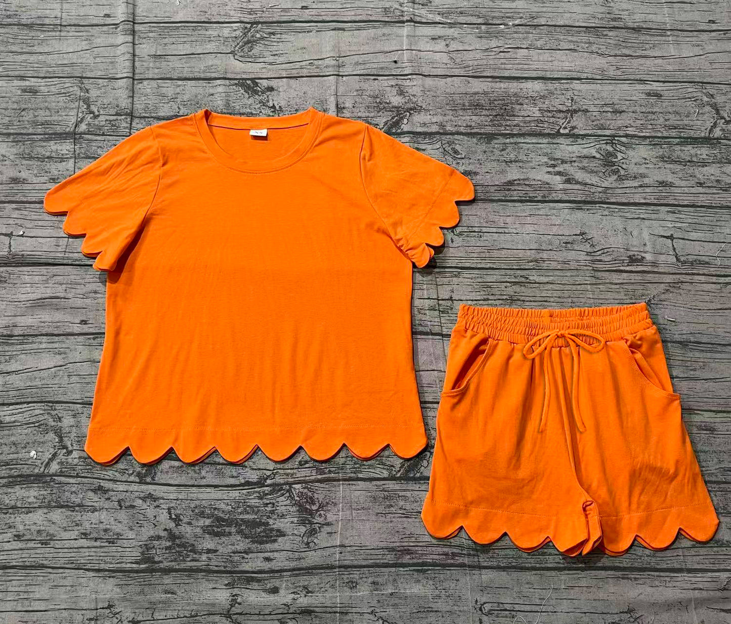 Adult women orange color short sleeve outfit preorder