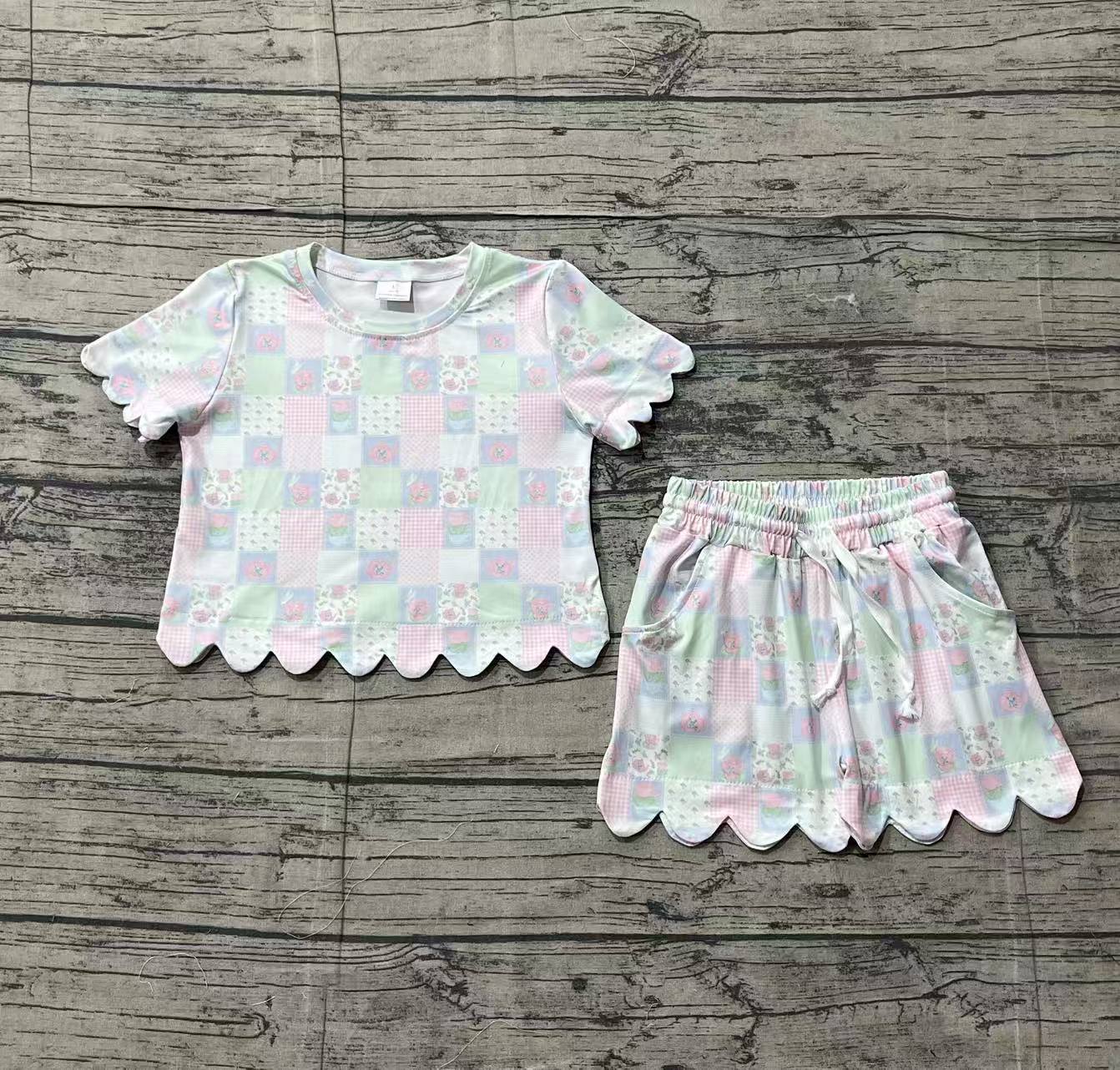 Flowers print toddle girls summer outfit preorder