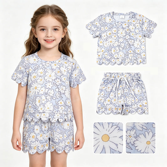 Flowers design baby girl summer outfit