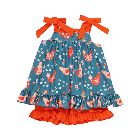 Farm animal top matching shorts girl summer outfit preorder