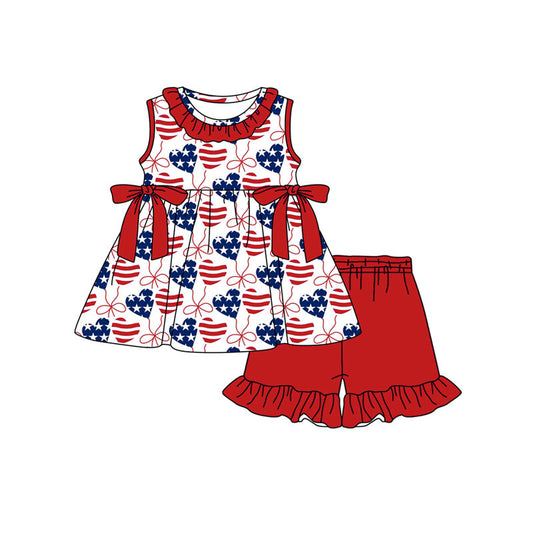 American heart top matching shorts girl outfit preorder