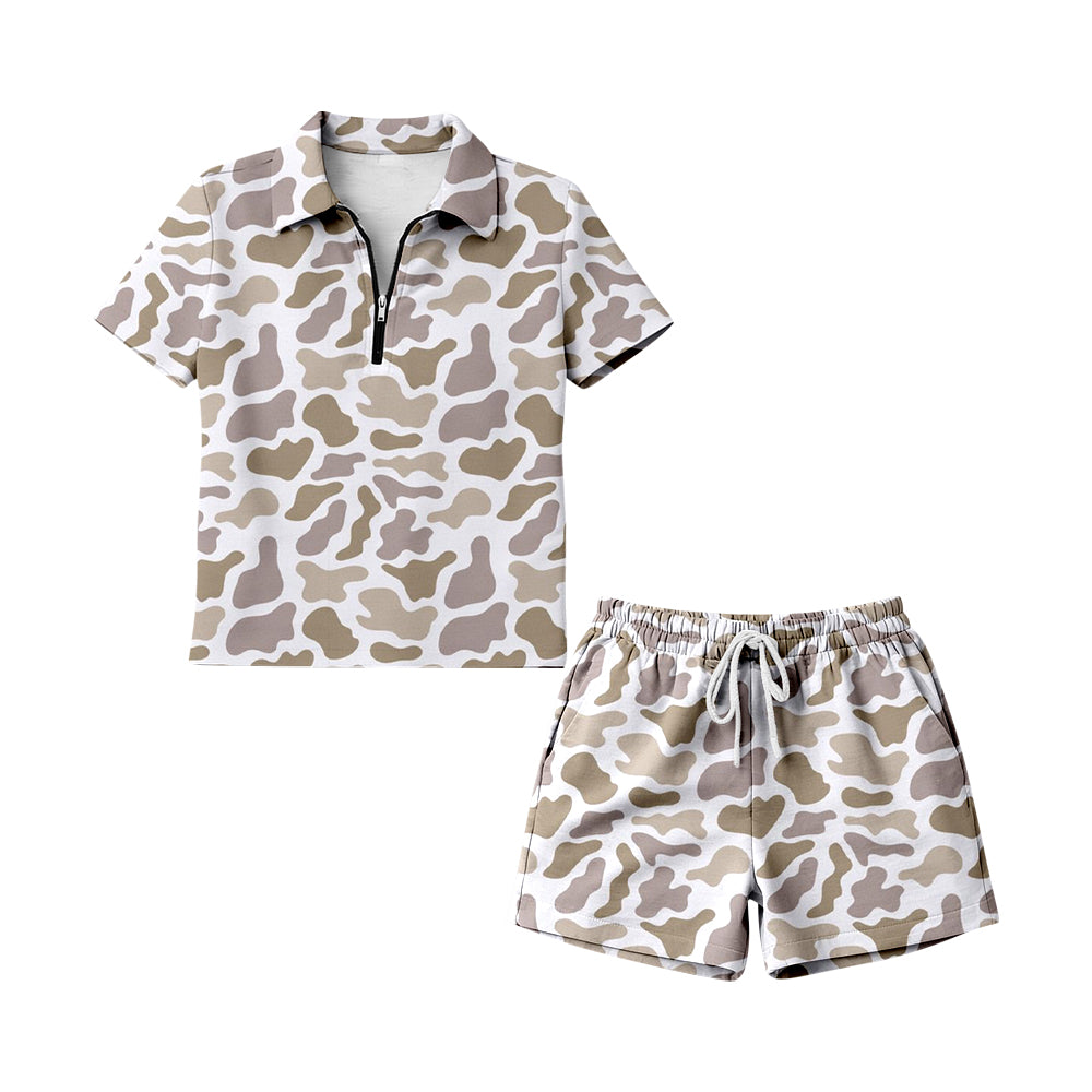 Adult Women khaki camo pullover matching shorts summer outfit preorder