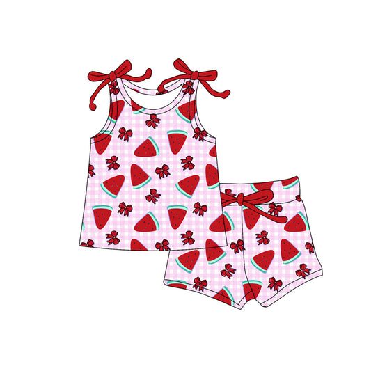 Watermelon top matching shorts girls summer outfit preorder