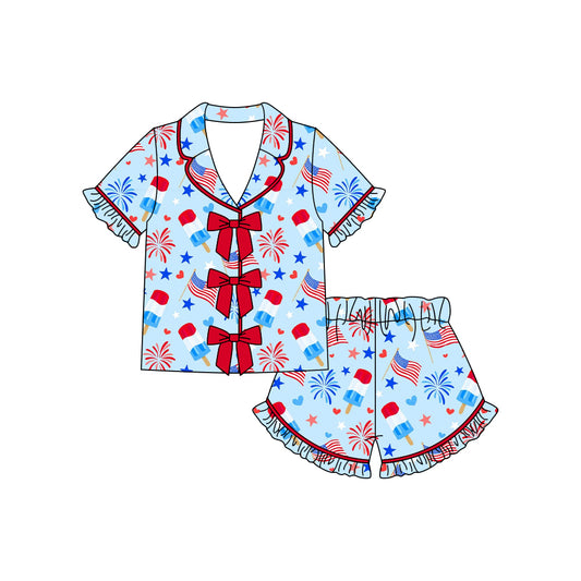 July 4th popsicle top matching shorts girls pajama set preorder