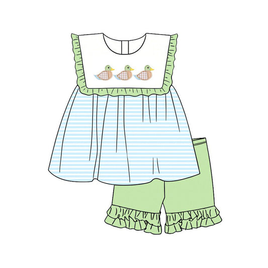 Mallard duck top matching shorts girl summer outfit preorder