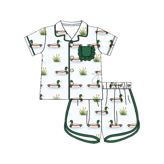 Mallard duck top matching shorts girls summer outfit preorder