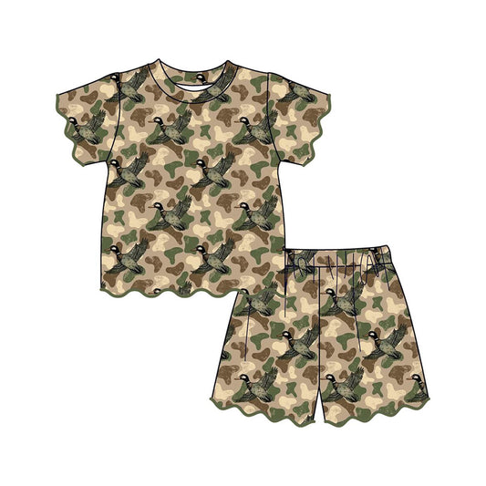Duck camo top matching shorts girl summer outfit preorder