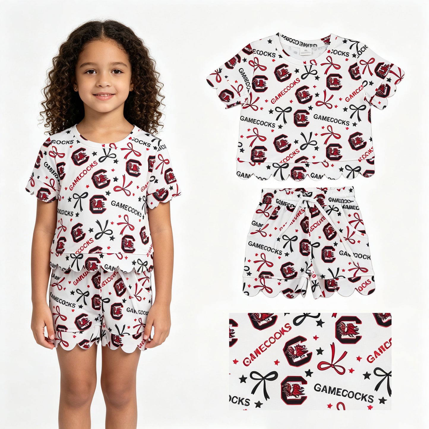 Caro team top matching shorts toddle baby girl outfit