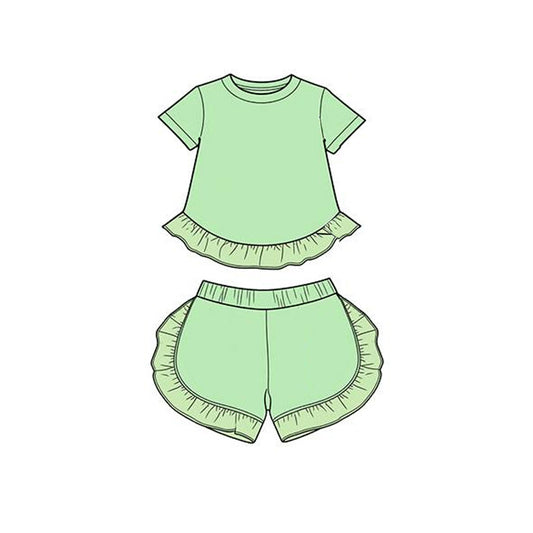 Lime green top matching shorts toddle baby girl outfit preorder