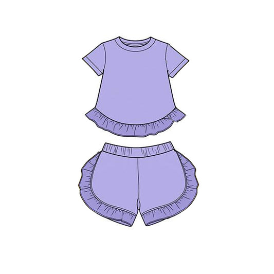 Lavender top matching shorts toddle baby girl outfit preorder