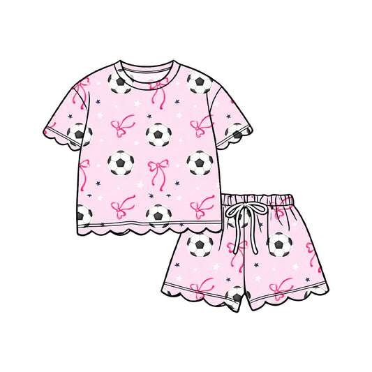 Soccer top matching shorts toddle baby girl outfit preorder