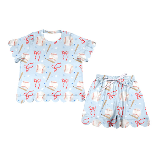 Adult women baseball design short sleeve summer set preorder