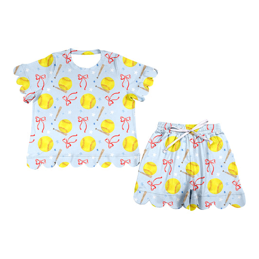 Adult women softball design short sleeve summer set preorder