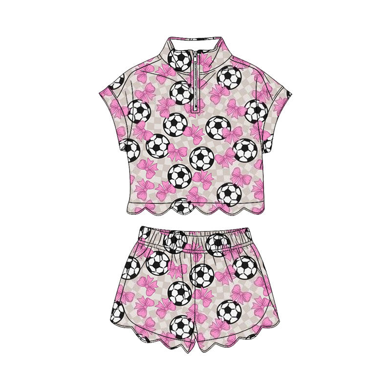 Girls football yoga pullover top matching skorts outfit  preorder