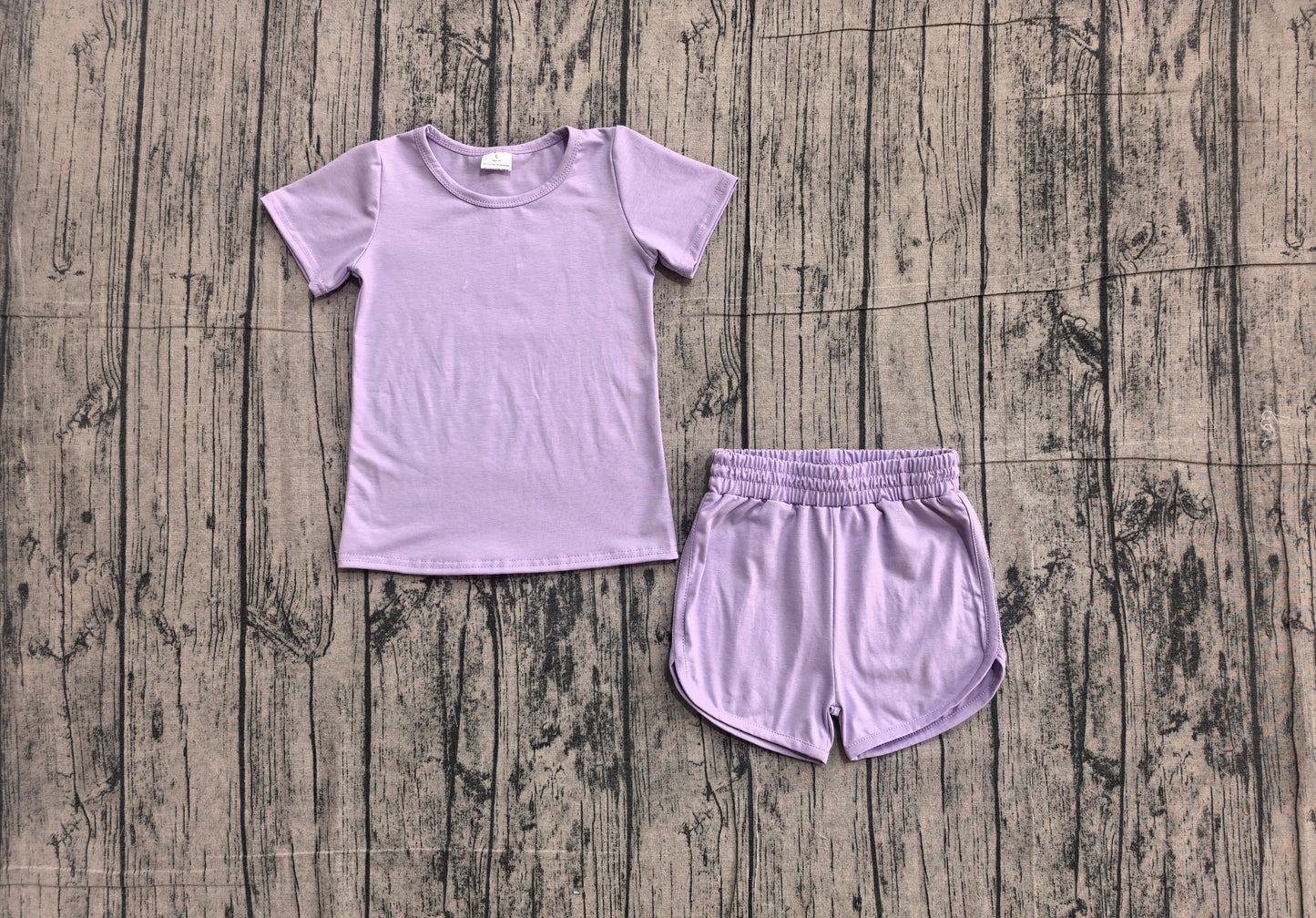 Lavender yoga top matching shorts girls summer outfit preorder
