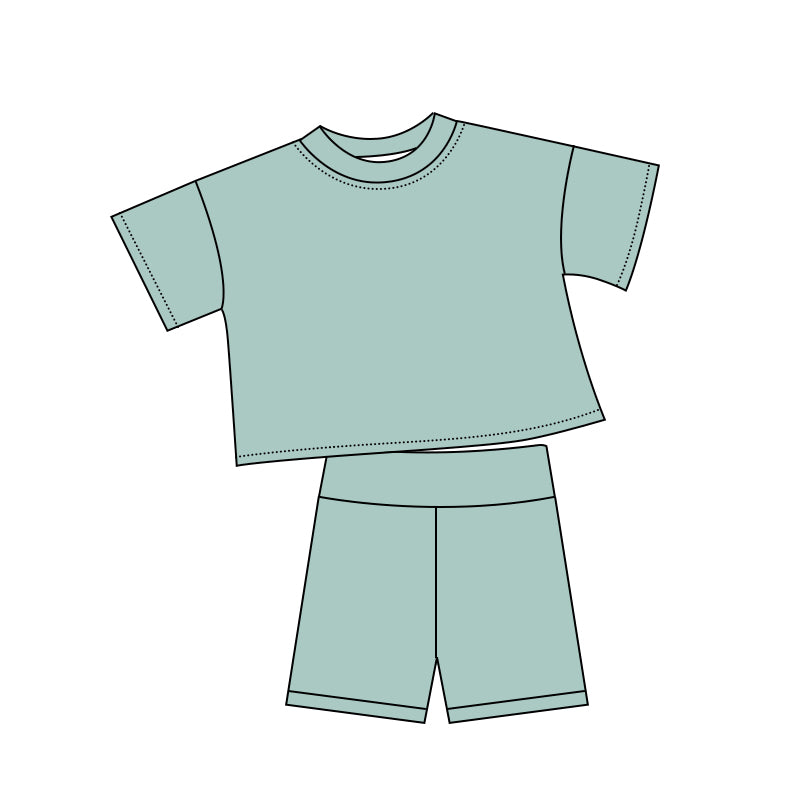 Short sleeve top matching shorts girls summer outfit preorder