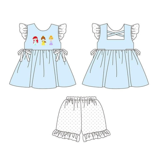 Girl princess top matching shorts toddle baby outfit preorder