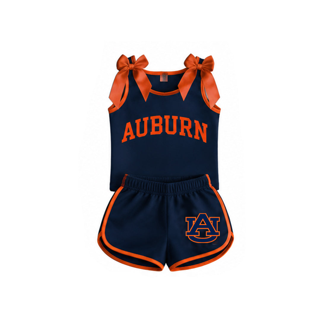 Auburn team design top matching shorts girls summer outfit preorder