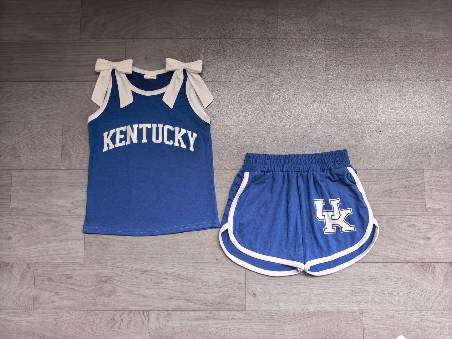 Kentucky team design cotton vinyl top matching shorts girls summer outfit preorder