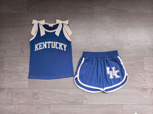 Kentucky team design cotton vinyl top matching shorts girls summer outfit preorder