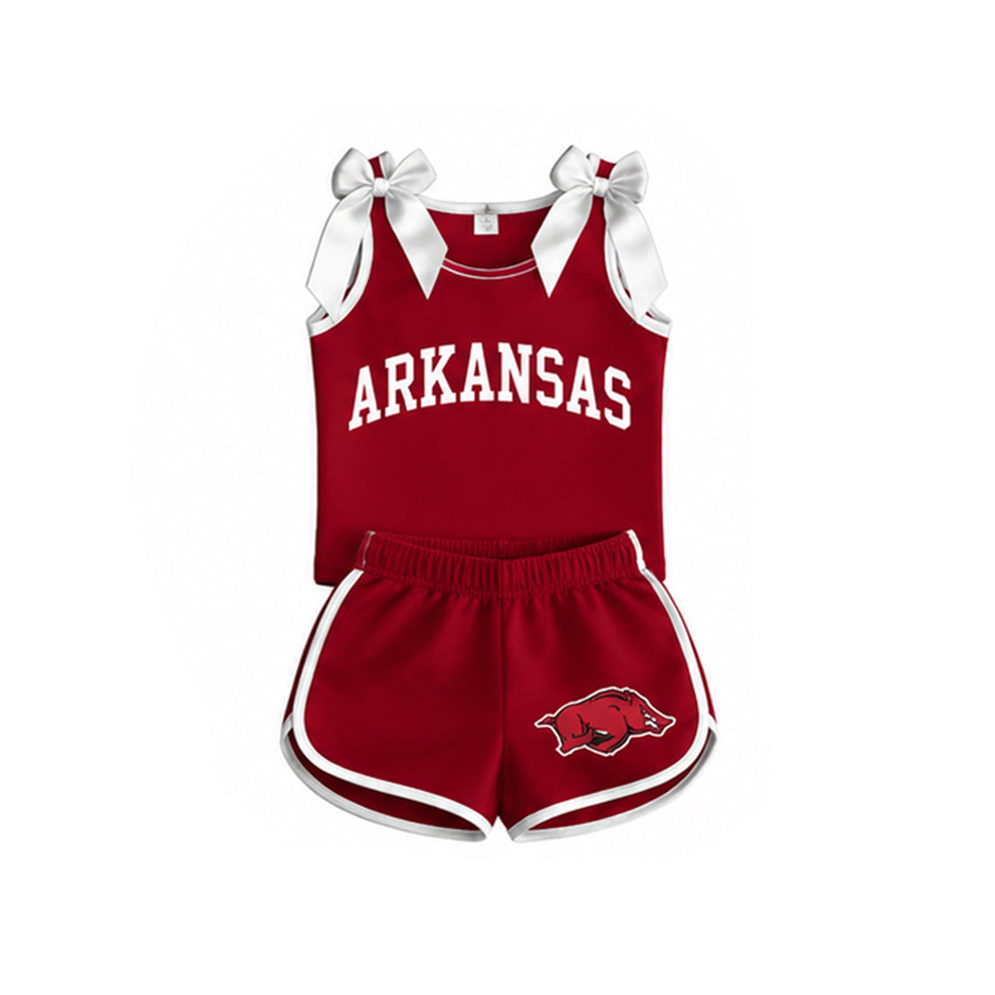 Arkansas team design top matching shorts girls summer outfit preorder