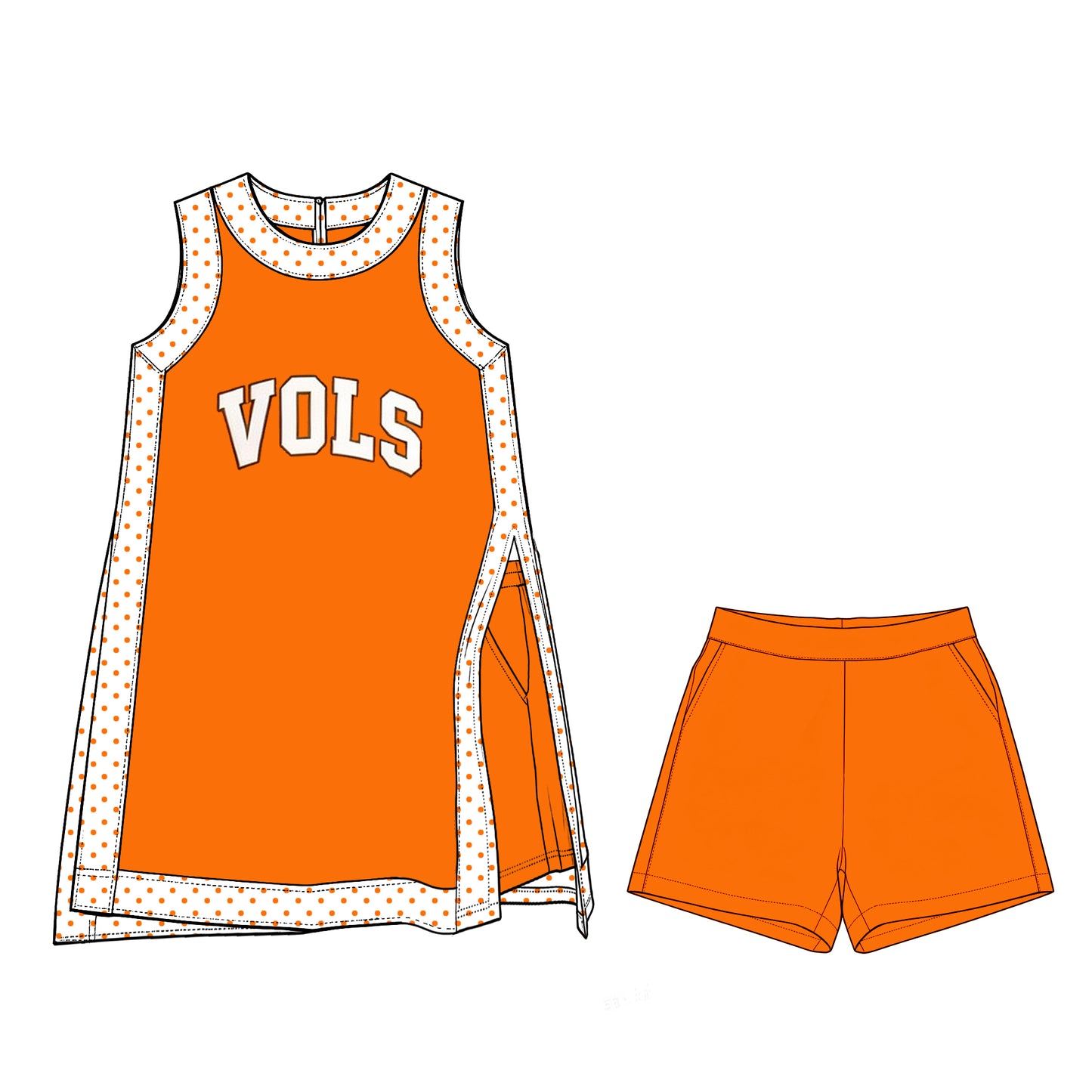 Vols sleeveless yoga pullover top matching shorts girls outfit preorder