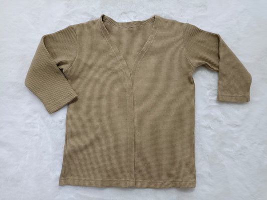 Preorder baby girl long sleeve khaki cardigan coat