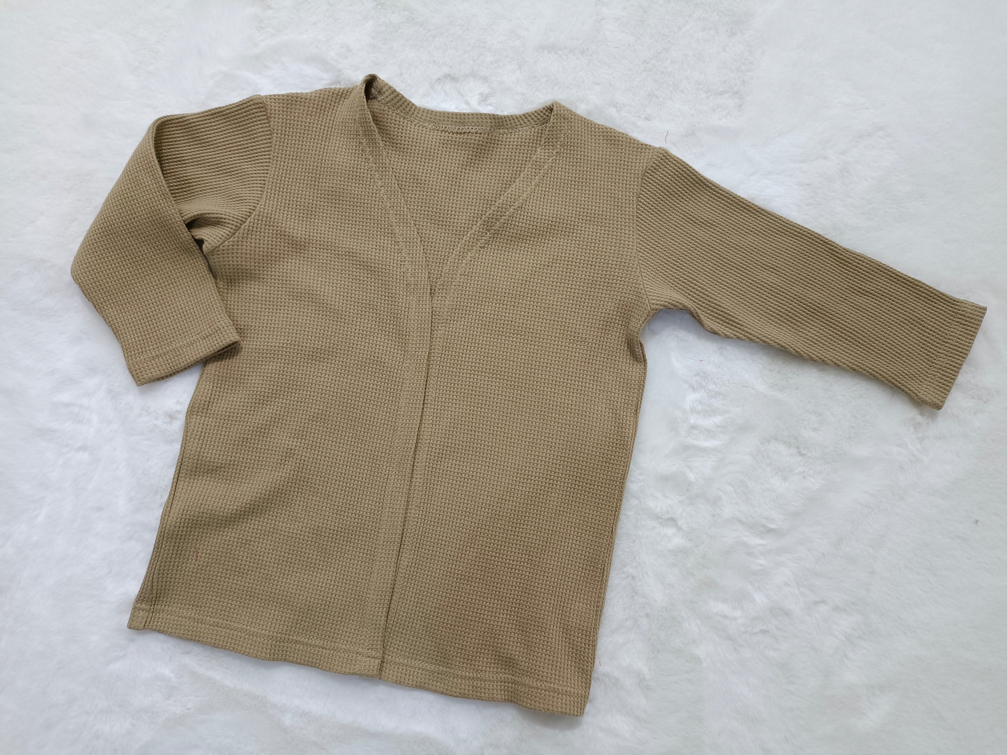 Preorder baby girl long sleeve khaki cardigan coat