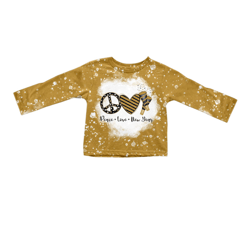 kids peace love new year long sleeve top t-shirt preorder