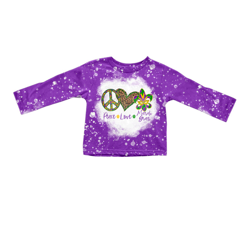 Adult women peace love Mardi Gras long sleeve t-shirt top preorder